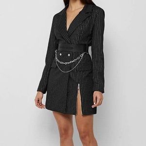 Maniére De Voir Pinstripe Blazer Dress